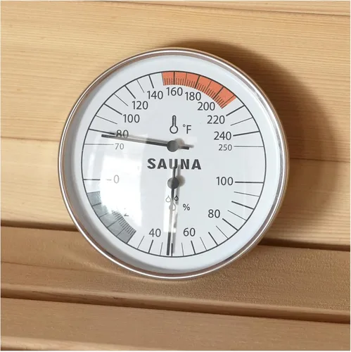 Termómetro de sauna en Fahrenheit, termómetro higrómetro de sauna 2 en 1, medidor preciso de temperatura y humedad para saunas, accesorios de sauna
