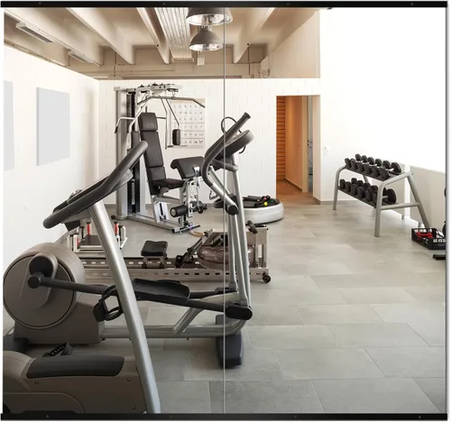 Miniatura 14 de Delma Espejo de gimnasio en casa, 48 x 24 x 2 unidades, vidrio templado grande de cuerpo completo, sin marco, montado en la pared para gimnasio