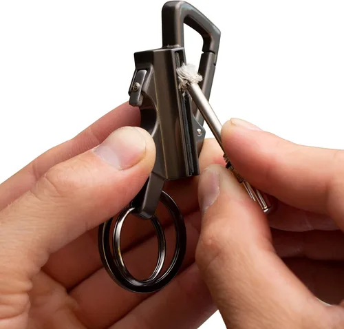 Miniatura 5 de SURVIVE Llavero de abrebotellas con encendido permanente de metal, encendido reutilizable para iniciar fuego de supervivencia, kit de emergencia