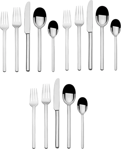 Miniatura 8 de Mikasa Zena - Juego de cubiertos de acero inoxidable 18/0 de 20 piezas, con tenedores de cena, tenedores de ensalada, cuchillos, cucharas