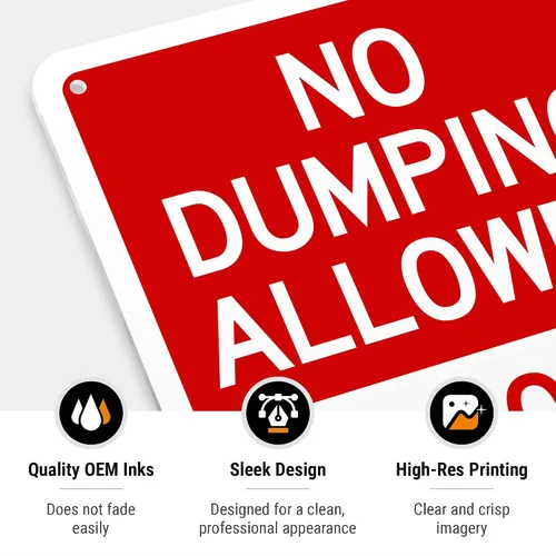 Miniatura 5 de No se permite el dumping No Arrojar Basura Bilingüe Sign, 10 x 7 pulgadas, aluminio 040 libre de óxido, fabricado en Estados Unidos por Sigo Signs