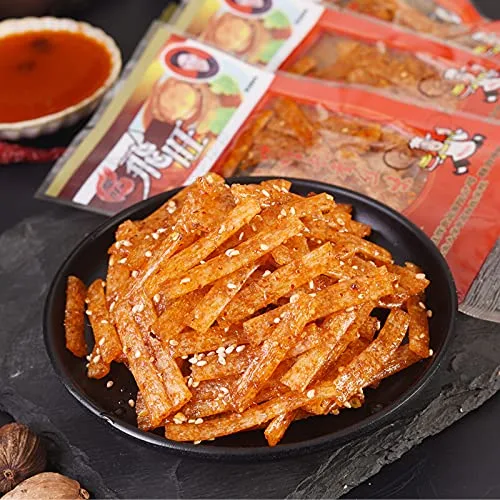 Miniatura 5 de YUYONGTANG Tiras picantes Feiwang Hunan 8090 bocadillos nostálgicos tiras picantes tiras picantes tiras picantes 8090 aperitivos picantes tiras