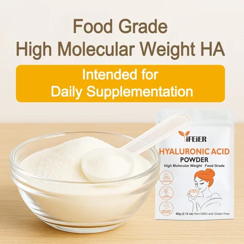 Miniatura 3 de iFEiER Polvo de ácido hialurónico puro Suplementos de ácido hialurónico de grado alimenticio 2.12 onzas Polvo de ácido hialurónico de alto
