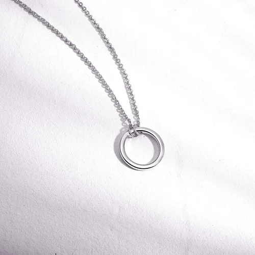 Miniatura 5 de S.Leaf Collar circular de plata de ley con círculo abierto para mujer, collares para mamá, Metal