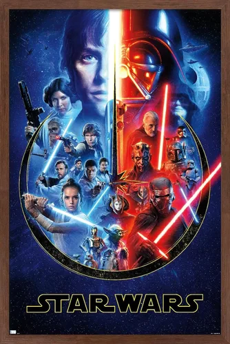 Miniatura 9 de Trends International Star Wars - Póster de pared Skywalker Saga, 14.725 x 22.375 pulgadas, versión enmarcada de madera de granero