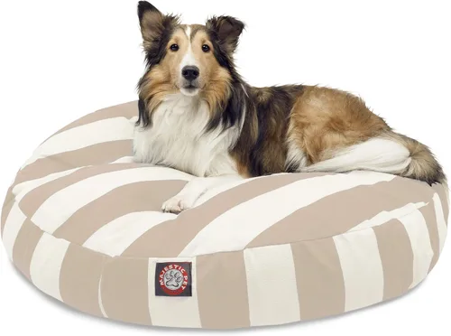 Miniatura 19 de Majestic Pet Products - Cama redonda pequeña para perros con rayas verticales negras para interiores y exteriores, con funda extraíble y lavable