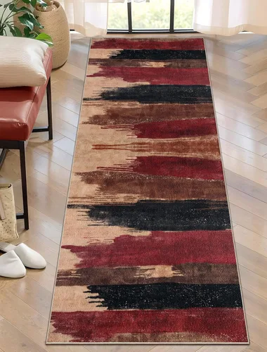 Miniatura 84 de Ciicool Alfombra de pasillo lavable de 2 x 6, alfombra moderna abstracta para pasillo, antideslizante, delgada, ligera, con estampado gris marino
