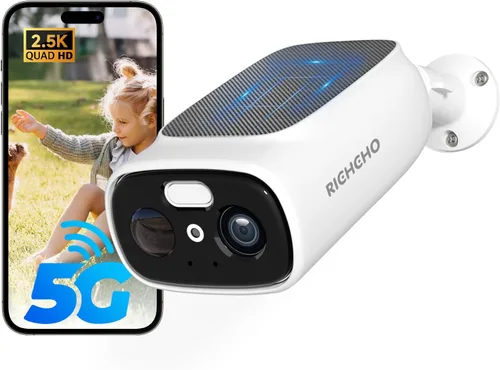Miniatura 10 de 4 cámaras WiFi 2.4G/5G para seguridad en el hogar con paneles solares dobles, cámaras de seguridad solar 2K inalámbricas para exteriores, visión