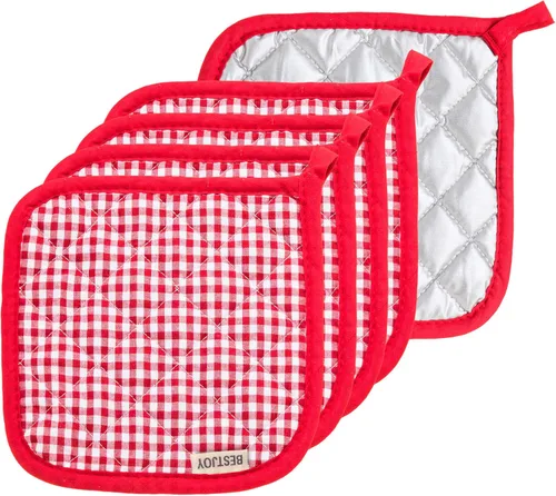 Miniatura 8 de 5 soportes para ollas para cocina, baches de algodón con gran resistencia al calor, almohadillas calientes, salvamanteles para cocinar y hornear