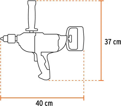 Miniatura 3 de Taladro de pala 1/2', industrial, 1150 W