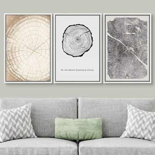 Miniatura 264 de SIGNWIN Lienzo enmarcado para pared, arte con pinceladas de flujo neutro en tonos beige abstractos, ilustraciones, arte moderno, decorativo