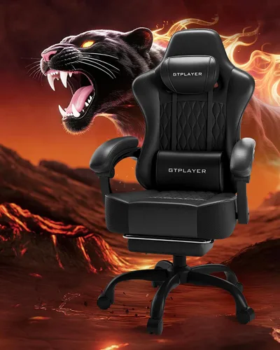 Miniatura 9 de GTPLAYER Silla para videojuegos, silla de oficina para computadora con cojín de resorte de bolsillo, reposabrazos de conexión, cómoda silla