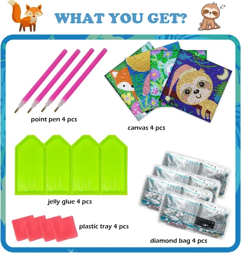 Miniatura 3 de QEUOYSS Kits de arte de diamantes 5D para niños principiantes, kits fáciles de artes y manualidades para niños de 8 a 12 años, juego de manualidades