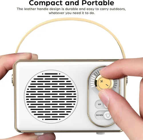 Miniatura 5 de Altavoz Bluetooth retro, JS-6414, Altavoz Bluetooth inalámbrico portátil vintage 5.0 con tarjeta TF U disco AUX, verde