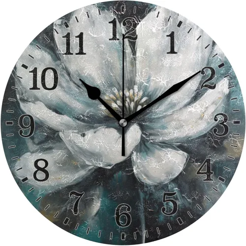 Miniatura 74 de JUNZAN Reloj de bañera con vino romántico espumoso y velas, reloj de pared silencioso de 10 pulgadas, pequeño reloj redondo, decoración de cocina