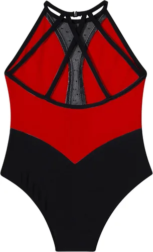 Miniatura 4 de Kids Girls' Rhinestone Contemporary Ballet Dance Leotard Mesh Splice Gymnastics Bodysuit Stage Performance