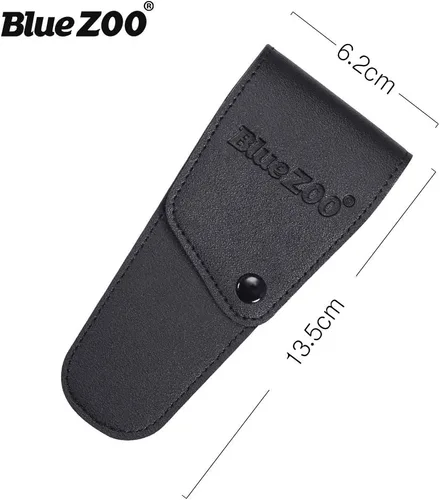 Miniatura 7 de BlueZOO Kit de tijeras y peine para bigote de barba con bolsa de almacenamiento de poliuretano, tijeras de seguridad redondeadas para el pelo