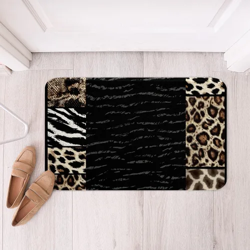 Miniatura 9 de Tapete de baño con estampado de leopardo para decoración del hogar, animales de guepardo africano y vida silvestre, tapete de microfibra de felpa