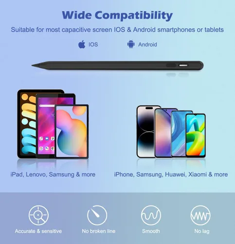 Miniatura 2 de Moko Lápiz óptico para pantallas táctiles, lápiz capacitivo de carga rápida para Apple iPad/iPhone/Samsung/Lenovo/iOS/Android/ Tablets&Smart Phone