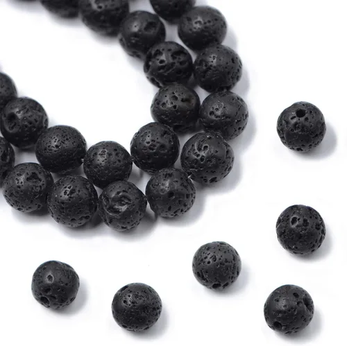 Miniatura 30 de AD Beads Cuentas redondas sueltas de piedras preciosas naturales de 15 pulgadas para pulseras, collares, aretes, manualidades, manualidades