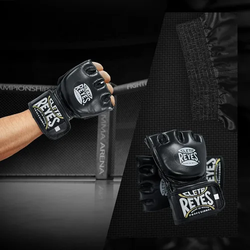 Miniatura 4 de CLETO REYES Black Mamba MMA - Guantes de lucha de boxeo para hombres y mujeres, piel de vaca, sin pulgar, color negro