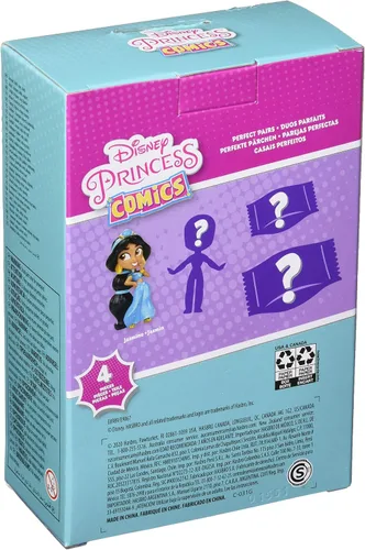 Miniatura 4 de Disney Princess Perfect Pairs Jasmine, divertido juguete de desembalaje de Aladdin con 2 muñecas, vitrina portátil y soporte, para niños de 3 años