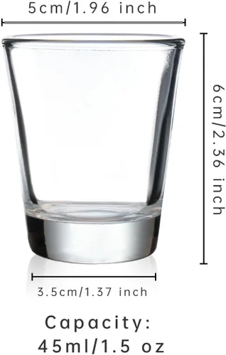 Miniatura 3 de BCnmviku Juego de vasos de chupito de 1.5 onzas con base pesada, vaso de chupito transparente (paquete de 2)