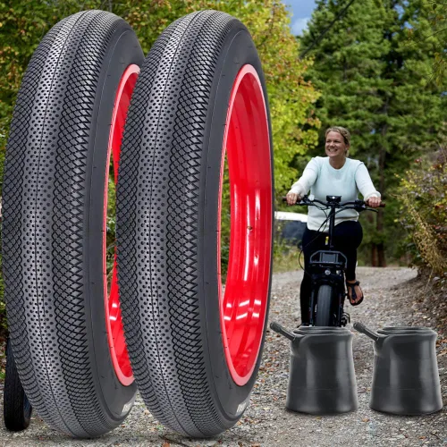 Miniatura 6 de Paquete de 2 neumáticos de bicicleta eléctrica de 20 pulgadas/26 x 4.0 pulgadas, neumáticos de bicicleta eléctrica y tubos interiores, neumáticos