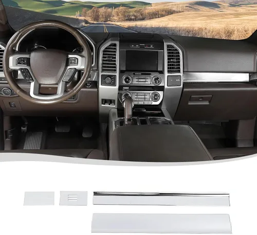 Miniatura 10 de Voodonala para Ford F-150 2015-2020 Cubierta de Panel de Consola Central Compatible con Ford F150 2015-2020 (ABS, Madera Negra, 4 Piezas/Set)