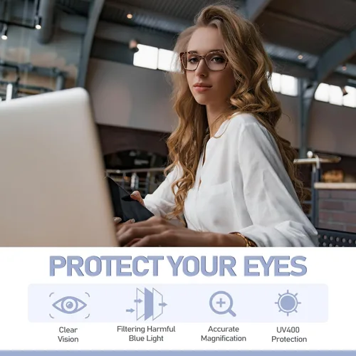 Miniatura 3 de Gafas de lectura para mujer, paquete de 3 lentes de lectura a la moda de gran tamaño para mujer, lentes de ojo de gato con bisagra de resorte A1