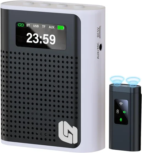 2025 Nuevo Amplificador de Voz Mejorado Inalámbrico con Micrófono Lavalier Magnético, Pantalla LED, Micrófono Portátil Recargable para Profesores,