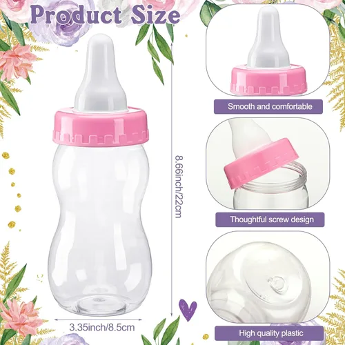 Miniatura 4 de Syhood Butterfly Baby Shower Games Guess How Many Chupetes Cartel de juego 50 pequeños juegos de adivinanzas, 20 lápices HB, botella de leche