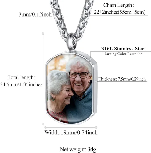 Miniatura 119 de FindChic Collares personalizados con urna para cenizas, barra vertical, gato, luna, reloj de arena, garra de perro, acero inoxidable, chapado en oro