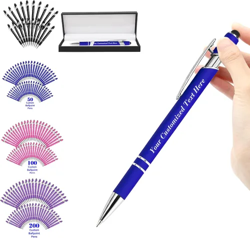 Bolígrafos personalizados con nombre, bolígrafos personalizados con punta de lápiz digital de 0.020 in, bolígrafo suave al tacto, grabado de texto,