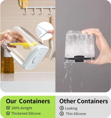 Miniatura 3 de Contenedores de almacenamiento de alimentos con tapas, 2.9 cuartos de galón, recipientes herméticos para almacenamiento de alimentos, sin BPA, 2.9qt