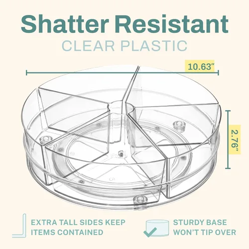 Miniatura 4 de Recipiente giratorio de plástico redondo Home Intuition Lazy Susan para almacenamiento de alimentos para cocina