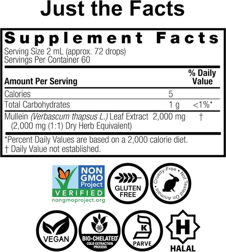 Miniatura 7 de Nature's Answer Extracto de hoja de gordolobo sin alcohol, 4 onzas – 2000 mg de apoyo a base de hierbas respiratorias y mucosas – vegano, sin OMG