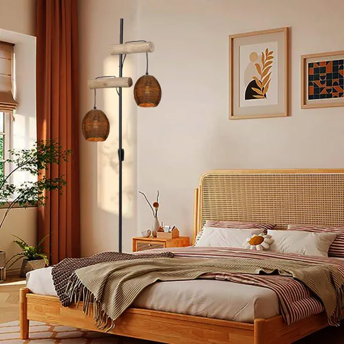 Miniatura 8 de Pantallas de ratán,Cubierta de lámpara colgante de mimbre tejido,Pantalla de ratán Boho para reemplazo de pantalla de lámpara de aplique de pared