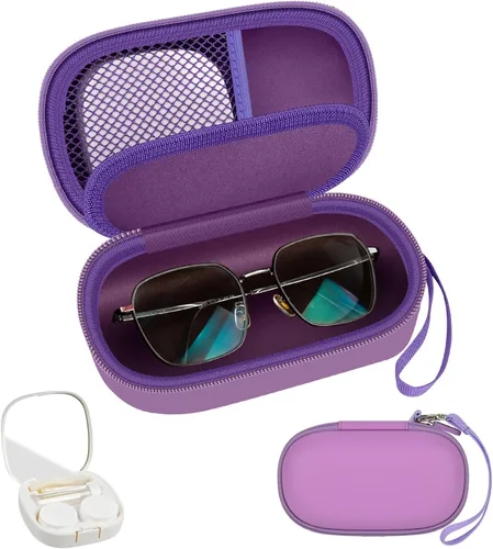 Miniatura 7 de GWCASE Estuche Portátil 2 en 1 para Lentes de Contacto y Estuche para Gafas, Bolsa Estuche de Viaje para Lentes de Contacto con Kit