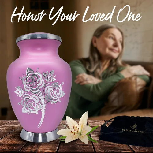 Miniatura 2 de Urna de Cremación de Rosa para Cenizas para Mujeres y Hombres - Urnas de Rosa Artesanales para Cenizas Humanas Adultas Femeninas y Masculinas