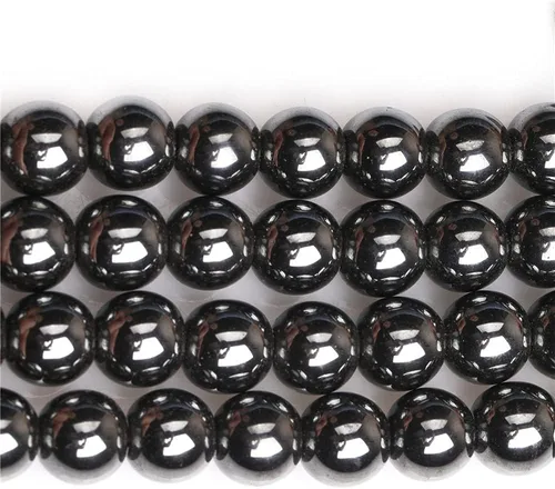 Miniatura 2 de JOE FOREMAN Cuentas de hematita negra de 0.157 in para hacer joyas, piedras preciosas naturales semipreciosas, redondas de 15 pulgadas