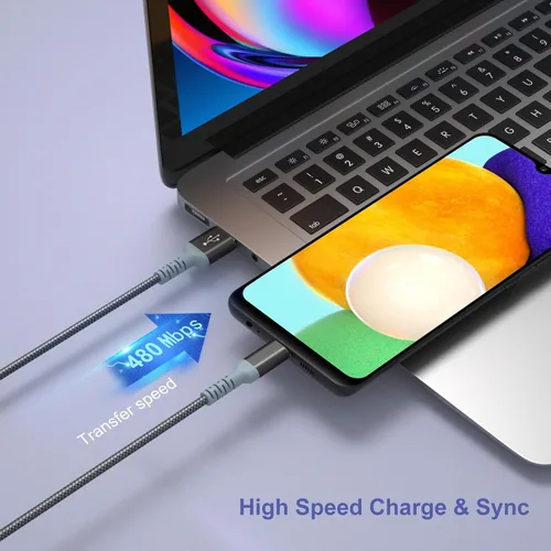 Miniatura 6 de Cargador de pared de carga rápida adaptable con cable USB C de 10 pies, cargador rápido USB tipo C compatible con Galaxy S25 S24 S23 Ultra A15 A13