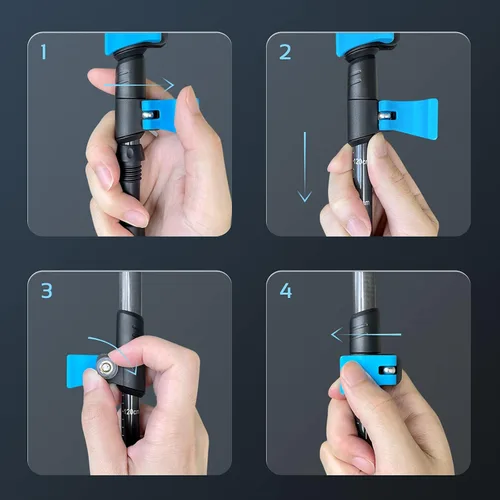 Miniatura 6 de Bastones de senderismo de fibra de carbono TheFitLife – Bastón de senderismo plegable y telescópico con mango de corcho natural y empuñaduras EVA