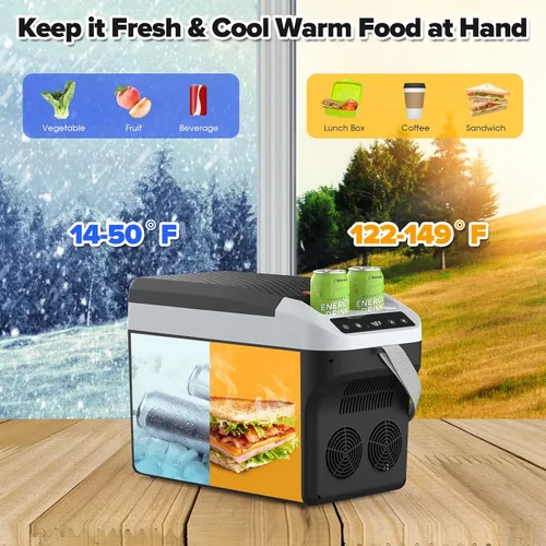 Miniatura 6 de advwin Refrigerador de 12 voltios para automóvil de 23 cuartos (22L), enfriador/calentador eléctrico, enfriador de automóvil enchufable con cable