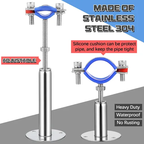 Miniatura 4 de Yaocom 12 piezas de soportes de tubo para montaje en pared y techo, de acero inoxidable 304, adecuados para diámetro exterior de 3/4" (25-28 mm)
