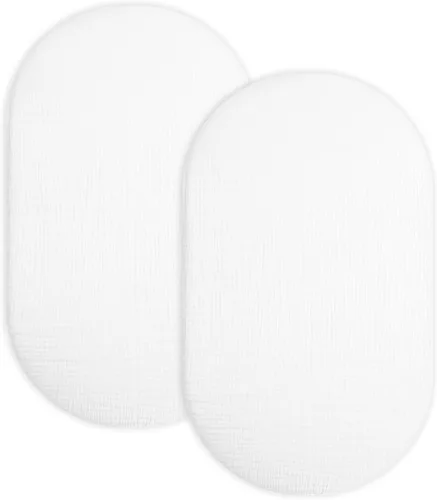 Miniatura 25 de Sábana de moisés para bebé niño y niña, sábanas ajustadas para colchón rectangular, ovalado, de forma de reloj de arena, sábanas de cesta de Blanco