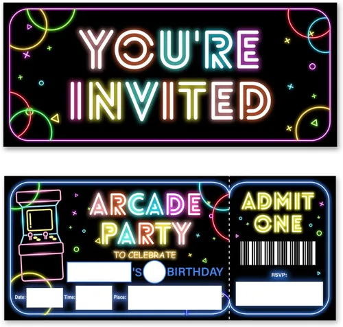 Miniatura 5 de brayqu Invitaciones de Fiesta de Cumpleaños de Regreso a los 70 Invitaciones Tipo Boleto Temáticas Retro de los 70 para Rellenar