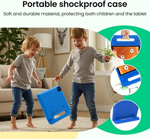 Miniatura 7 de Tablet para niños 2025, tableta Android 15 de 10.1 pulgadas para niños, 8+64 GB de almacenamiento (expansión de 1 TB), Octa-Core, WiFi 6, Azul