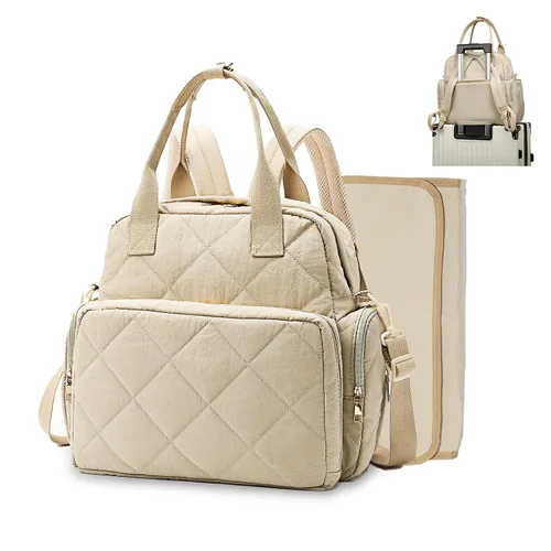 Miniatura 8 de Mochila grande para pañales con cambiador, pañales de viaje 6 en 1, bolsa de bebé para mamá, bolsa de hospital para mujeres, bolsa de maternidad