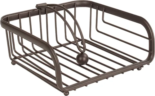 Miniatura 11 de Spectrum Ashley - Servilletero plano negro para encimera de cocina, mesa de comedor, picnic al aire libre, servilletas de cóctel, dispensador